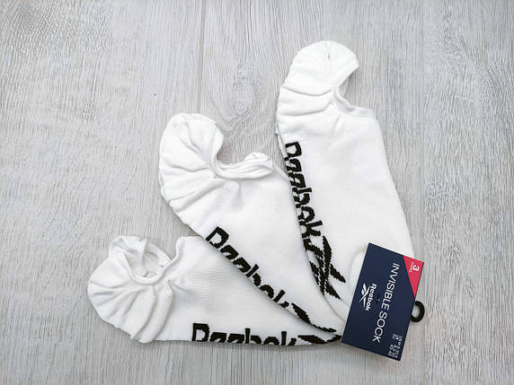 Шкарпетки (сліди) Reebok Invisible Sock розмір 43-45 оригінал 3 шт. білі, фото 1