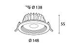 Светильник врезной PLATOS DLR132F/10W 56°, 3000K/4000K/6000K, фото 3