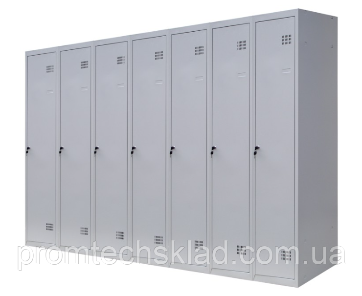 Шафа для одягу 1800х2800х500 мм металева семикамерна, однорівнева (без пдв), фото 1