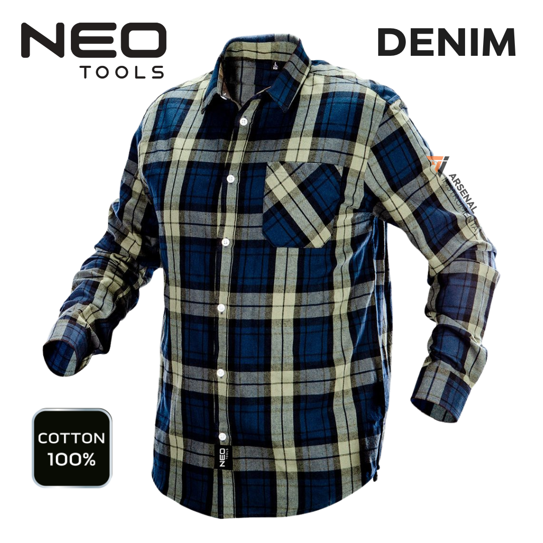 Фланелева сорочка робоча чоловіча, розмір L/52 NEO (81-541-L), фото 1