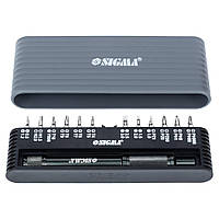 Викрутка + біти 1/4" 24 шт CrV для мобільних телефонів (пласт. кейс) SIGMA (4003251)