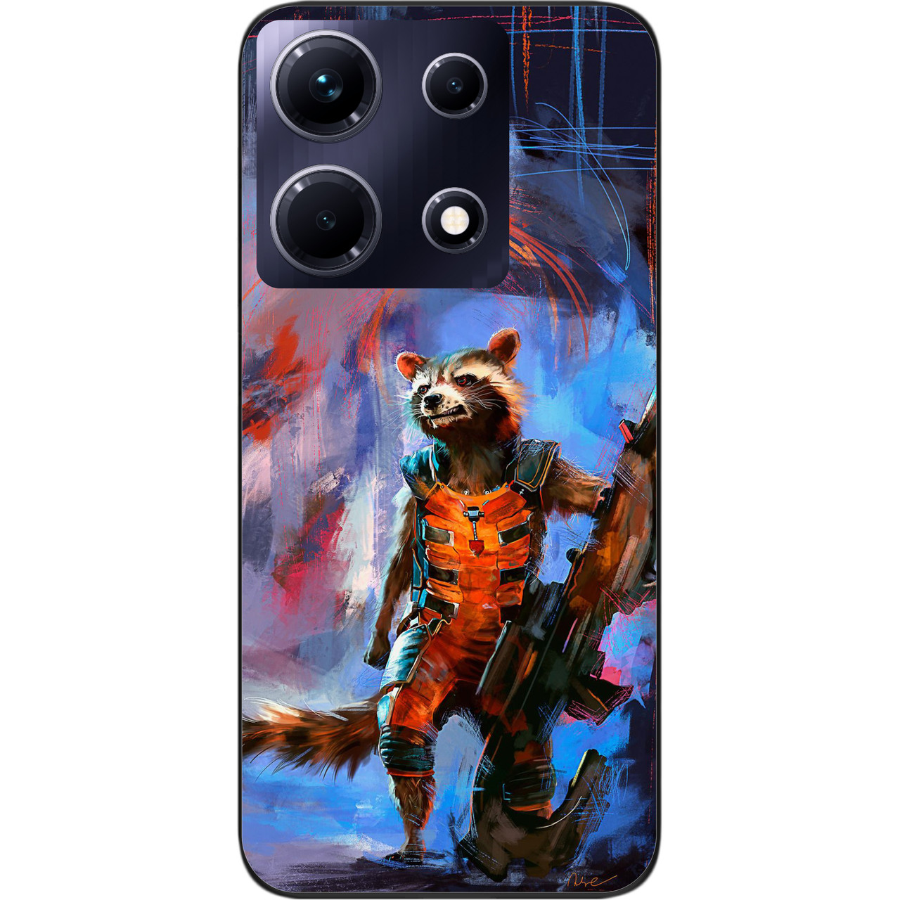 Бампер силіконовий чохол Epik для Infinix Note 30 4G (X6833B) з картинкою Єнот ракета