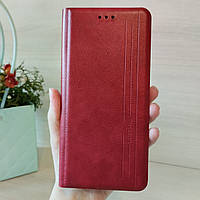 Чехол для xiaomi redmi Note 12s книжка подставка с магнитом и визитницей Mustang Leather Case бордо