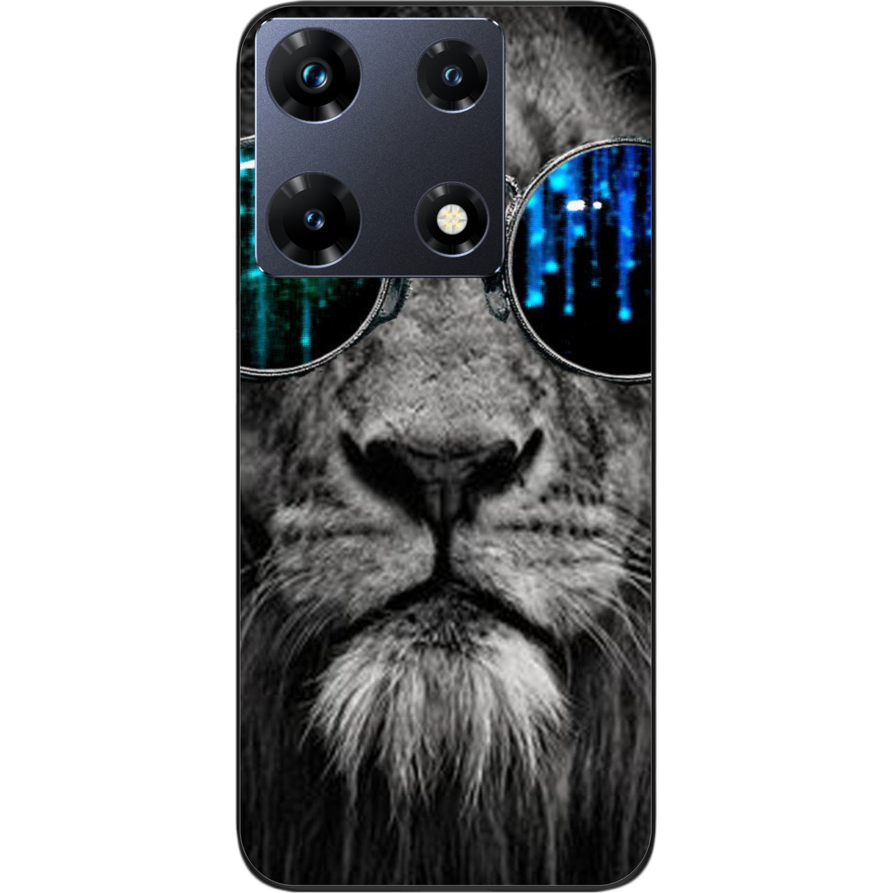 Силіконовий чохол Epik для Infinix Note 30 Pro 4G (X678B) з картинкою Лев в окулярах
