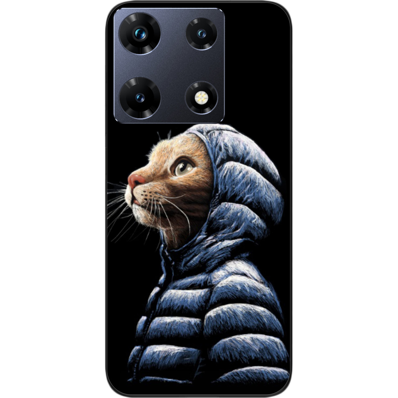 Бампер силіконовий чохол Epik для Infinix Note 30 Pro 4G (X678B) з картинкою Кіт у куртці