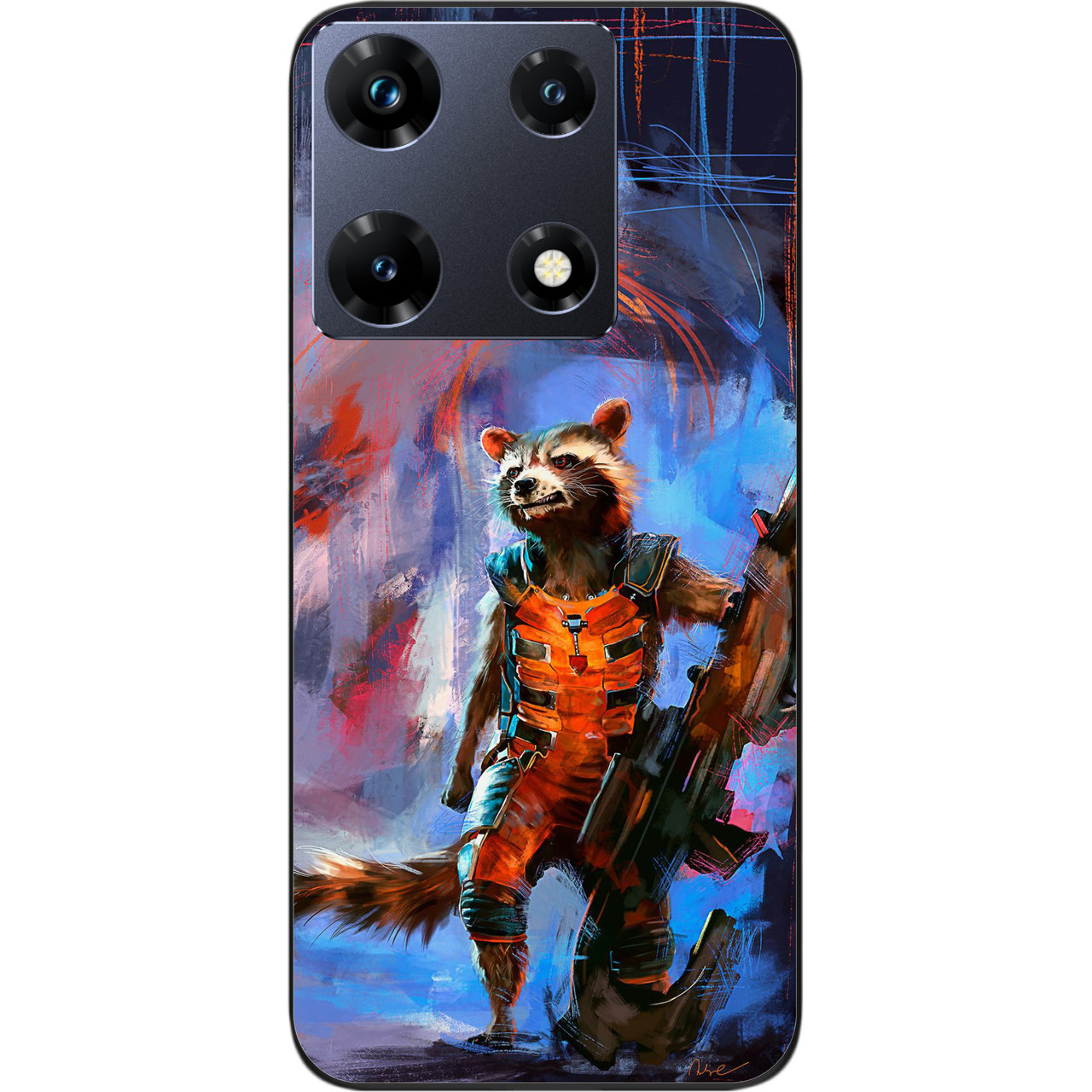 Бампер силіконовий чохол Epik для Infinix Note 30 Pro 4G (X678B) з картинкою Єнот ракета