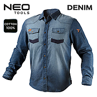 Рабочая рубашка мужская DENIM, размер XXXL/58 NEO (81-549-XXXL)