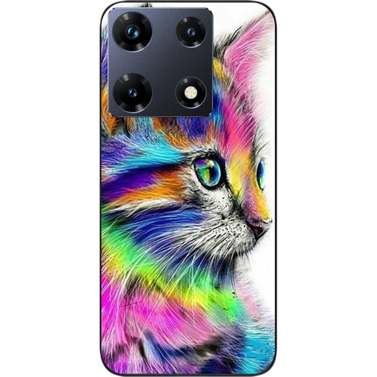 Силіконовий чохол Epik для Infinix Note 30 Pro 4G (X678B) з картинкою Різнобарвний котик