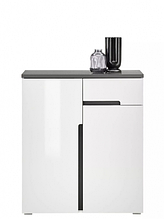 Комод 2Д1Ш у передпокій, вітальню, спальню з ЛДСП/МДФ білий/антрацит Джордан Сокме