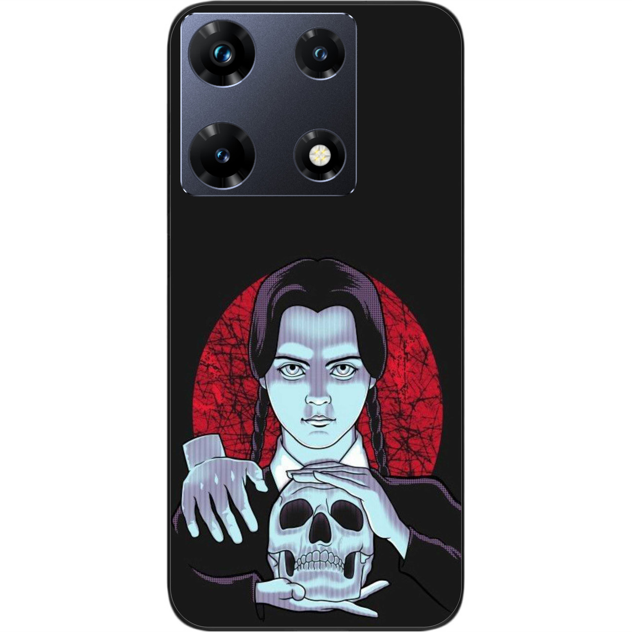Силіконовий чохол Epik для Infinix Note 30 Pro 4G (X678B) з картинкою Венсдей з черепом