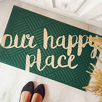 Коврик придверный с принтом на резиновой основе OUR HAPPY PLACE, 75х45 см