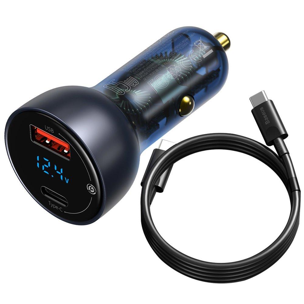 Автомобільний зарядний пристрій Baseus Particular Digital Display Car Charger 65 W (VCKX65C)