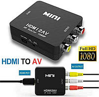 Перехідник HDMI в AV (RCA тюльпан) адаптер