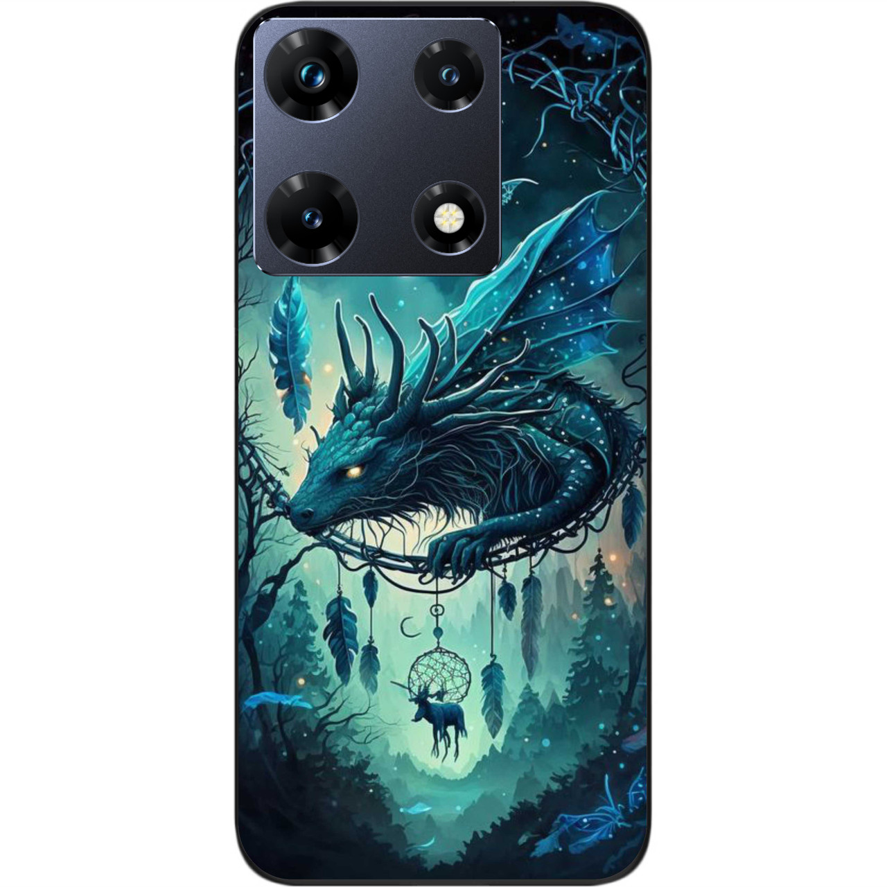 Силіконовий чохол бампер Epik для Infinix Note 30 Pro 4G (X678B) з картинкою Дракон і ловець снів