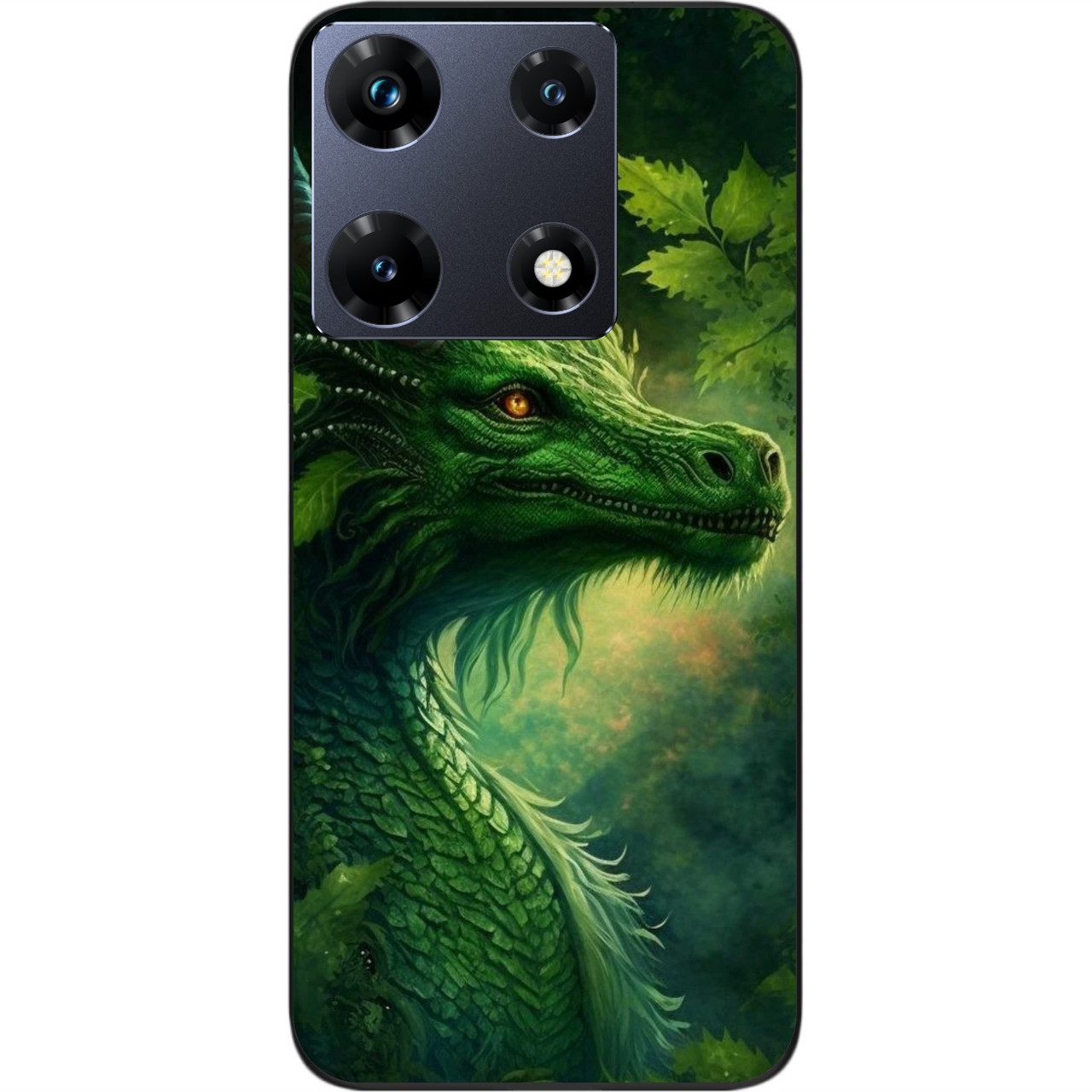 Силіконовий чохол бампер Epik для Infinix Note 30 Pro 4G (X678B) з картинкою Зелений дракон