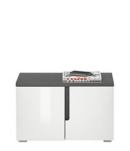 Тумба 2Д для взуття у передпокій з ЛДСП/МДФ білий/антрацит Джордан Сокме