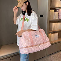 Стеганая дорожная сумка Boston Bag розовая