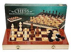Ігровий набір 3 в 1 нарди шахи, шашки (розмір поля 39х39 см)