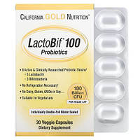 California Gold Nutrition LactoBif Probiotics 100 Billion CFU 30 Капсул DS