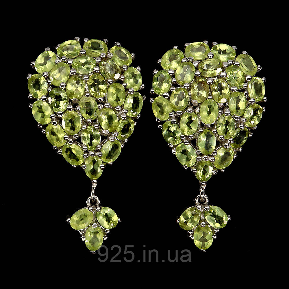Сережки. Натуральний перидот. Срібло 925., фото 1