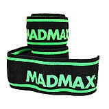 Бинти на коліна MadMax MFA-299 Non slide & slip knee wraps 2.0m Black/Green, фото 8