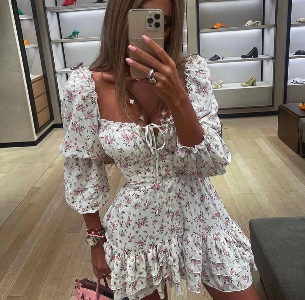 Сукня жіноча тендітна зі штапеля з квітковим принтом (Норма), фото 1