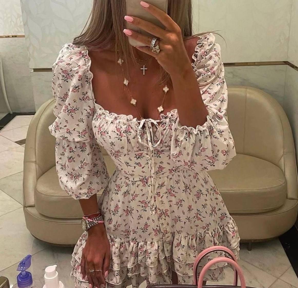 Сукня жіноча тендітна зі штапеля з квітковим принтом (Норма), фото 1