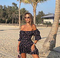 Сукня жіноча тендітна зі штапеля з квітковим принтом (Норма), фото 4