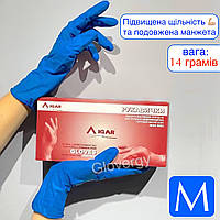 ПЛОТНЫЕ латексные хозяйственные перчатки Igar High Risk размер S M L XL синие 50 шт M