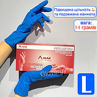 ПЛОТНЫЕ латексные хозяйственные перчатки Igar High Risk размер S M L XL синие 50 шт L