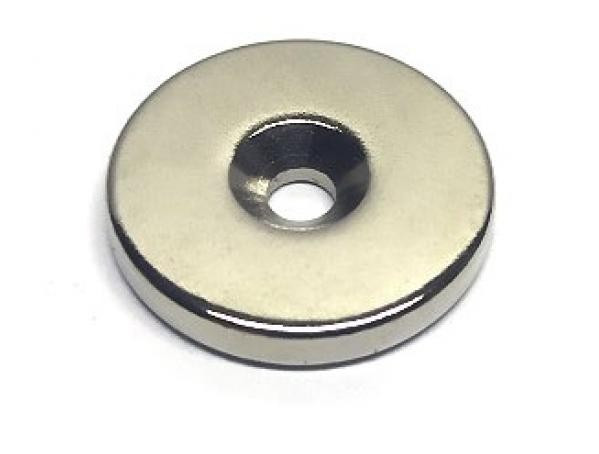 Універсальний магніт з зіньковкою D20-d7/3,5xh3 мм (зчеплення 3 КГ), фото 1