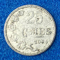 Монета Люксембурга 25 сентим 1954-72 рр