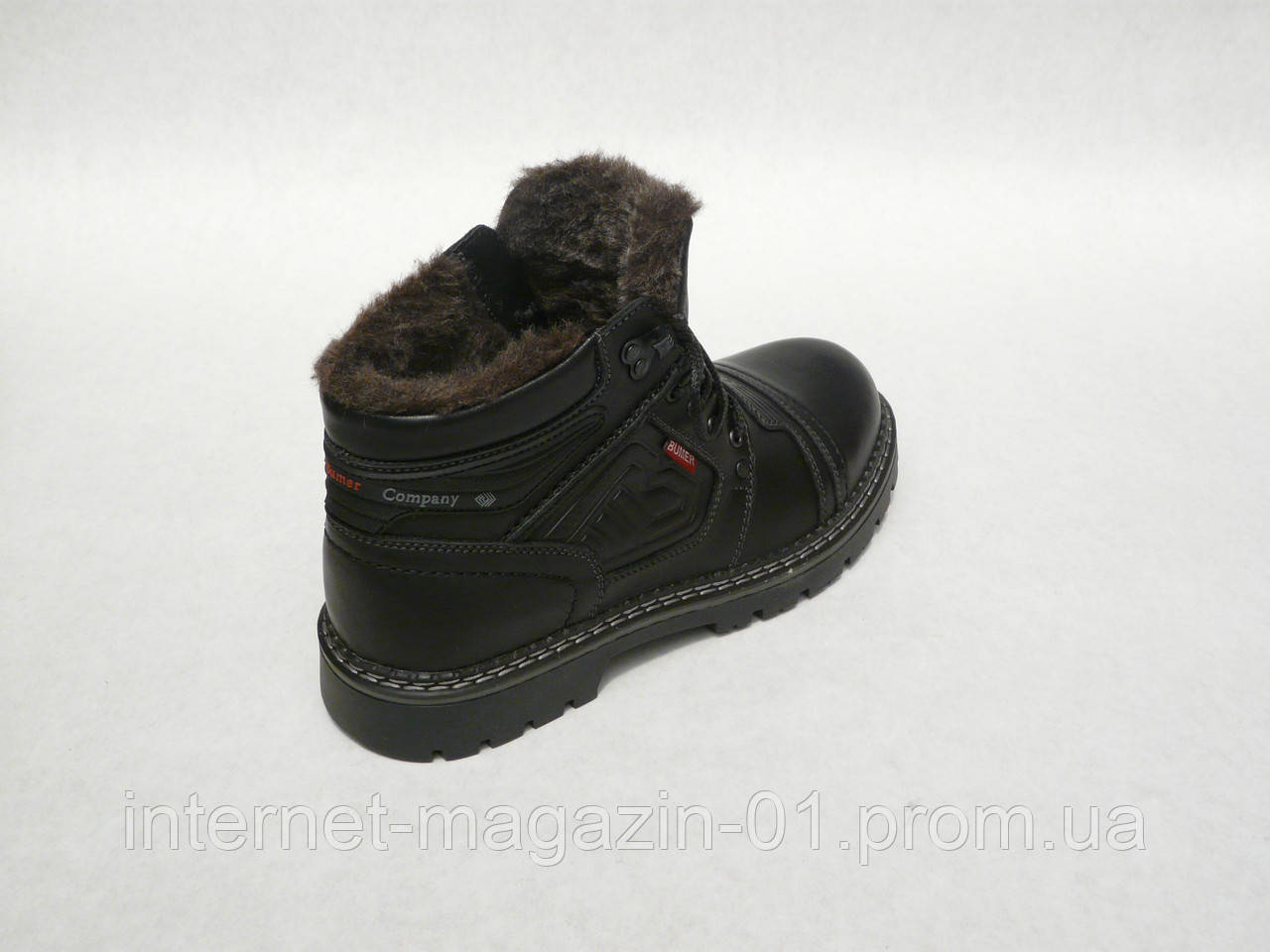 Зимові чоловічі шкіряні черевики Bumer 80 Чер., фото 1