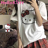 Жіноча футболка з принтом Hello Kitty ( Футболка жіноча хеллоу кітті )