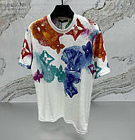 Louis Vuitton футболка белая мужская коттон цветная модная стильная Луи Витон
