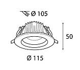 Світильник врізний AISLE SLR115R/10W 43°, 3000K/4000K/6000K, фото 3