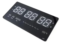 Электронные часы настольные с будильником, календарем, термометром, белая подсветка