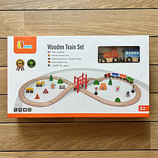 Дерев'яна дитяча залізниця Viga Toys 39 деталей (50266) (іграшкова залізна дорога), фото 4