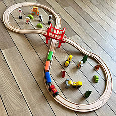 Дерев'яна дитяча залізниця Viga Toys 39 деталей (50266) (іграшкова залізна дорога), фото 3