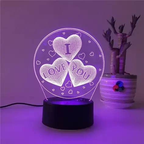 Деактивований світильник-нічник 3d i love you YU227, фото 1