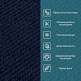 Самоклеюча ковролінова плитка синя 60х60 см для стін та підлоги в офісні та житлові приміщення для декорування інтер'єру, фото 4