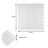 Самоклеючі 3D панелі для стін білі цегляні легкі декоративні покриття інтер'єру 770х700х5 см, фото 3