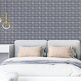 Самоклеюча 3D панель під срібну цеглу рулон 19600x700x3мм легкий монтаж декор інтер'єру для стін, фото 5