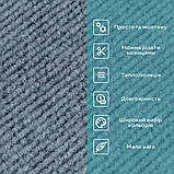 Самоклеюча ковролінова плитка сірого кольору 60х60 см для оздоблення підлоги та стін в інтер'єрі житлових та комерційних приміщень, фото 4