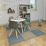 Самоклеюча ковролінова плитка сірого кольору 60х60 см для оздоблення підлоги та стін в інтер'єрі житлових та комерційних приміщень, фото 5