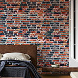 Самоклеючі 3D панелі цегла Катеринославська для стін декорування інтер'єру розмір 70х77 см універсальні оздоблювальні матеріали, фото 5