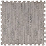 Підлога пазл модульне покриття 600х600 м'яке вологостійке зносостійке сіре дерево для дитячих та житлових приміщень, фото 7