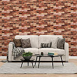 Самоклеюча 3D панель коричнева цегла для стін легкий декоративний матеріал інтер'єрний оздоблювальний елемент 700x770 см, фото 5