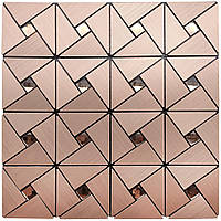 Плитка алюминиевая самоклеющася, медная со стразами, 30*30см*3мм, Sticker Wall, SW-00001416