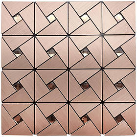Плитка алюмінієва самоклеюча, мідна зі стразами, 30*30см*3мм, Sticker Wall, SW-00001416